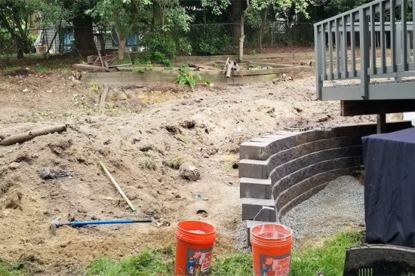 Mercer island retaining wall and fencing