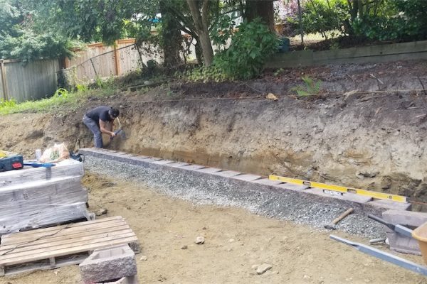 Mercer island retaining wall and fencing