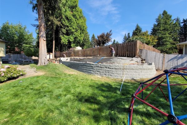 Finished Retaining Wall In Seattle Home Construction