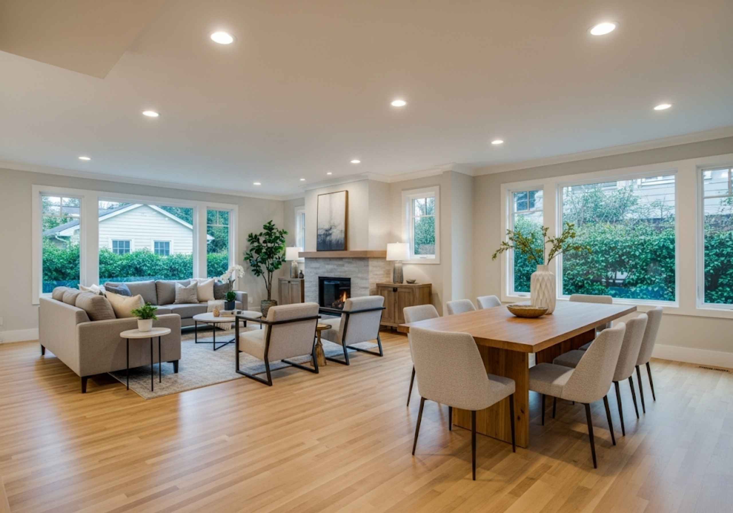 Home Remodeling Contractor in Bellevue, WA | CHC Remodel 1 Open kitchen and living room interior for home remodeling in Bellevue