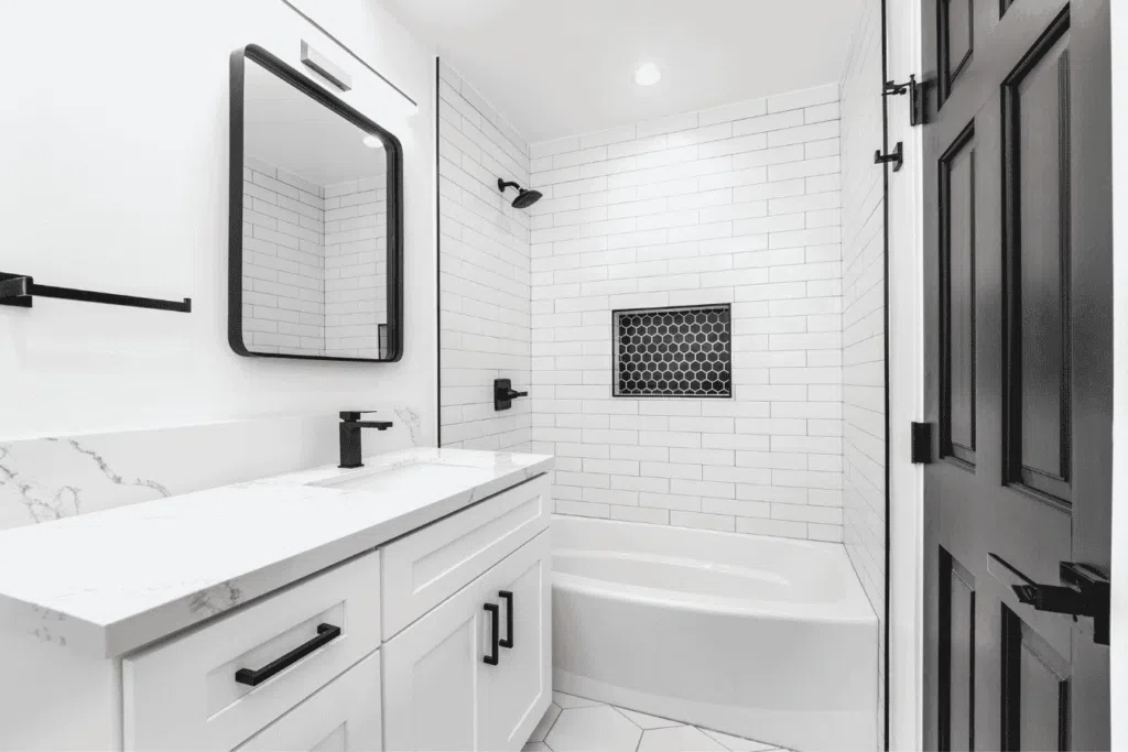 Kirkland Bathroom Remodeling | CHC Remodel 2 Modern Kirkland bathroom with light oak vanity and stone tile