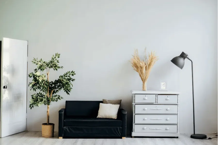 Shoreline General Contractor & Home Remodeling | CHCRemodel 5 Living space with a dark sofa, light flooring and freestanding storage