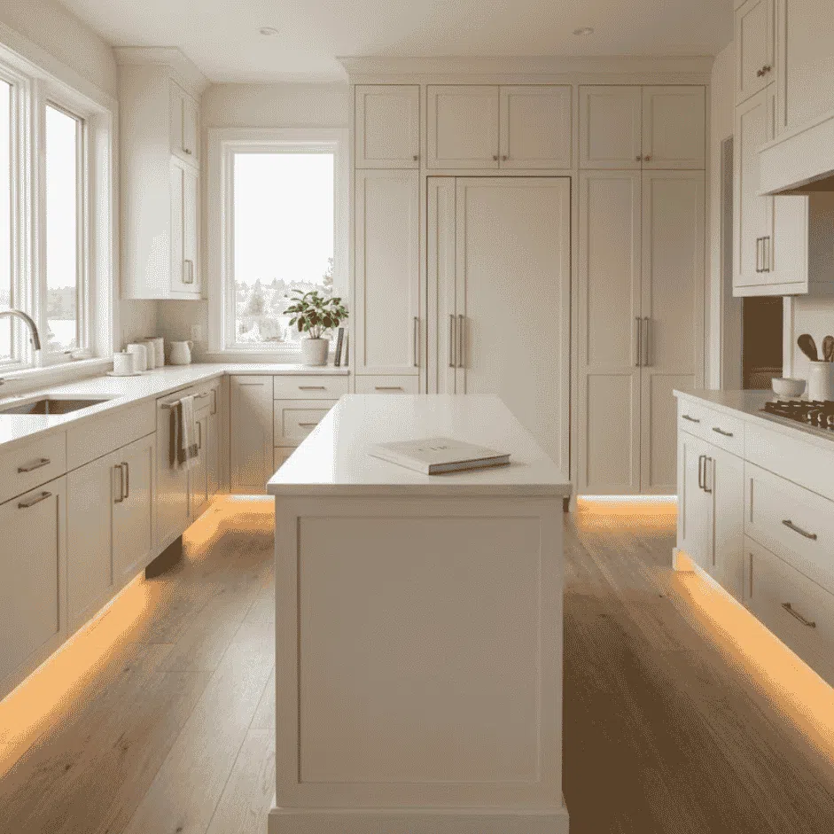 floor to ceiling custom cabinets white kitchen Pacific Northwest